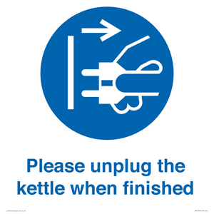 Please unplug the kettle when finished